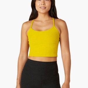 Bright Yellow - Spacedye Slim Racerback Cropped Tank - Beyond Yoga